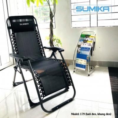 Ghế xếp thư giãn Sumika 179 - Khóa kim loại - Khung tròn